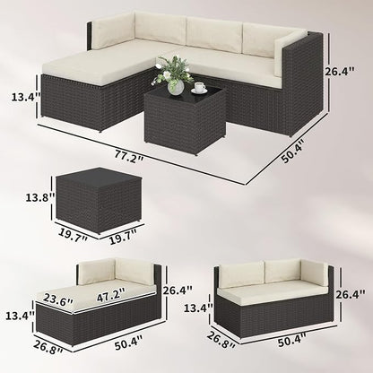 Outsunny 3 Piece Patio Furniture Set, Wicker Rattan Outdoor Patio Conversation - Image 7