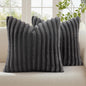 decorUhome Fall Faux Fur Throw Pillow Covers 18x18 Set of 2 Dark Grey | by decorUhome