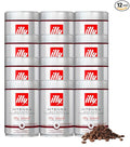 Illy Whole Bean Coffee, Intenso Bold Roast - Bold & Flavorful - 100% Arabica - Whole Beans - Pressurized Packaging Sealed for Freshness - 8.8oz can (Pack of 12)