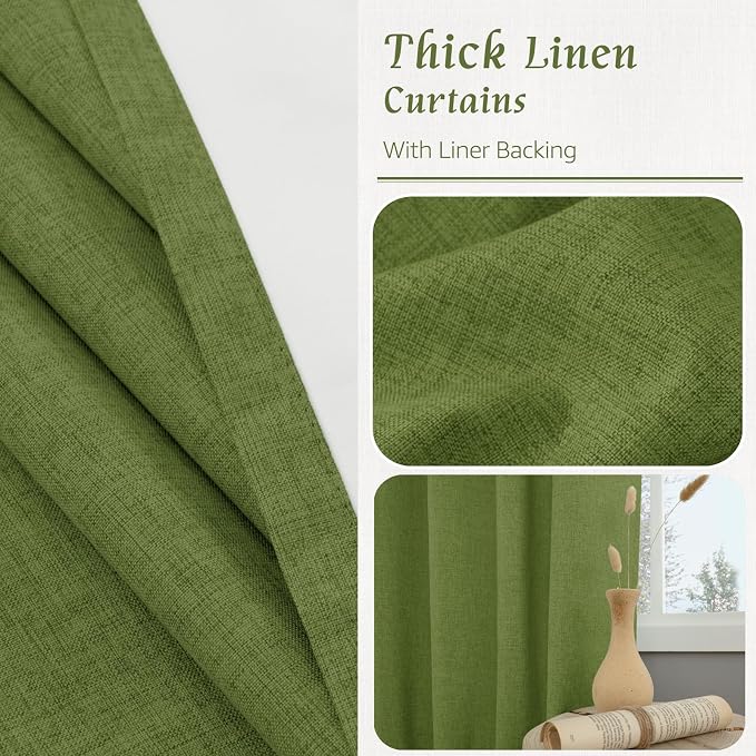100% Blackout Linen Curtains 68 Inches - Image 8