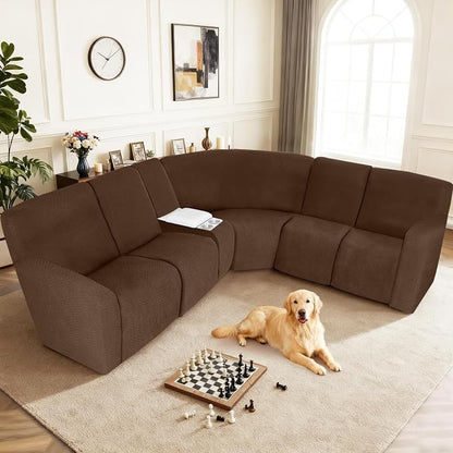 ALIECOM 100% Waterproof Recliner Sectional Couch Covers L Shape Stretch Corner - Image 2