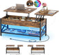 Aheaplus Coffee Table with LED Light and Power Outlet, Modern Lift-Top Center by Aheaplus