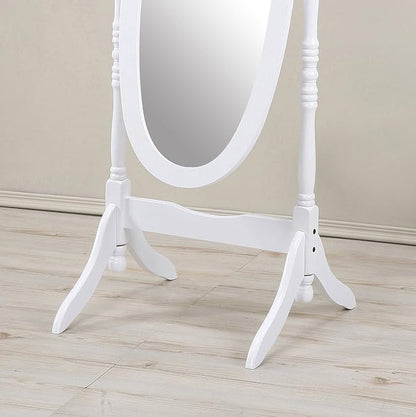 Roundhill Furniture Traditional Queen Anna Style Wood Floor Cheval Mirror - Image 3