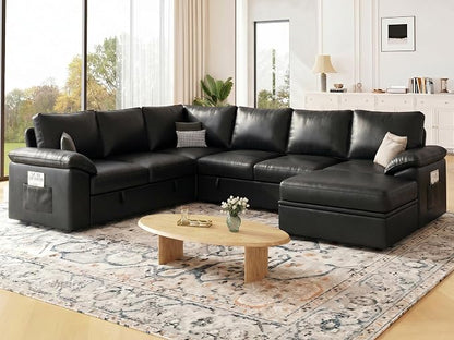 108 Inch Faux Leather Modular Sectional Sofa - Image 8