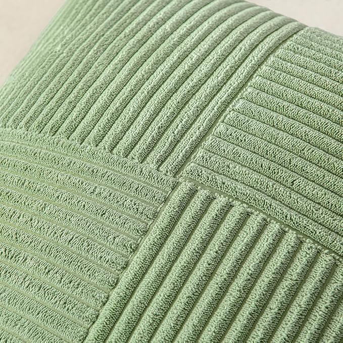 MIULEE Sage Green Decorative Lumbar Throw Pillow Covers 12x20 Inch 2 Pack | - Image 2