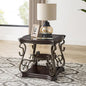 26.3'' Dark Brown Retro Wooden End Coffee Table by HMFULE