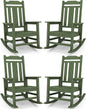 SERWALL Oversized Rocking Chair Set of 4 Outdoor, HDPE Outdoor Rocking Chair by SERWALL