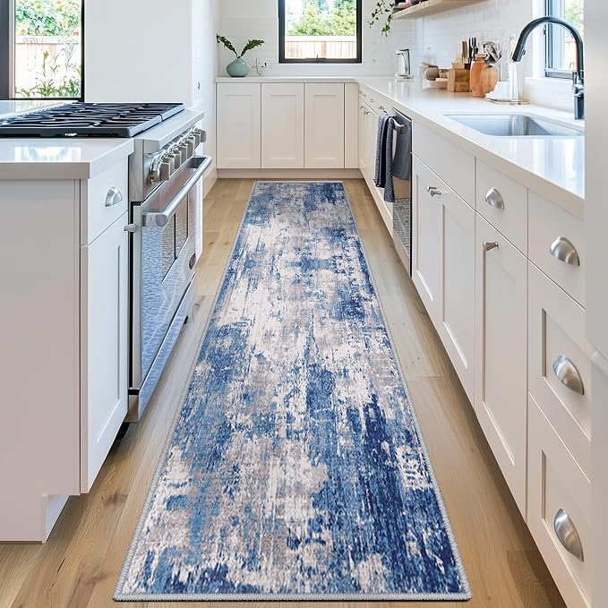 RELEANY Washable Runner 2'x8' Abstract Area Rug - Image 3