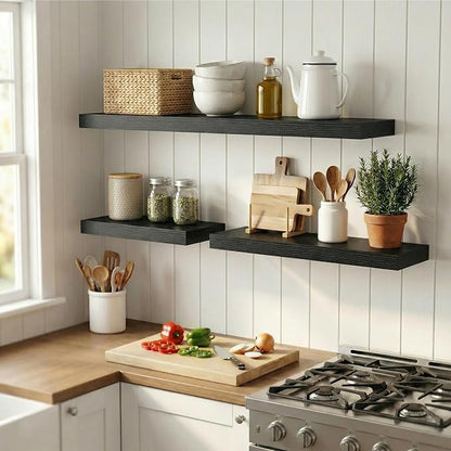 12 inch Deep Floating Shelves for Wall, 24 inch Wide Engineered Wood Wall - Image 6