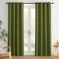 NICETOWN Room Darkening Draperies Curtains Panels, 2 Panels Olive Green W52 x by NICETOWN
