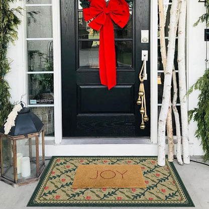 Front Door Mat Outside Entrance, 2x3 Green Brown Floral Trellis Rug | Non-Slip - Image 8