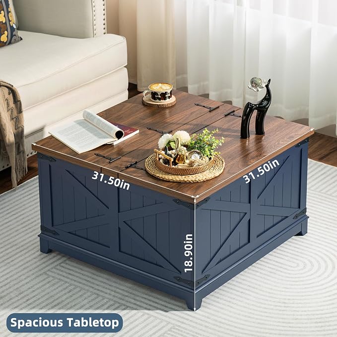 Joaxswe Farmhouse Coffee Table Set of 3, Furniture Set, Coffee Table - Image 7
