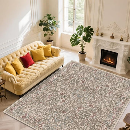 Vintage Moss Living Room Rug, 9x12 Washable Area Rugs by Unknown