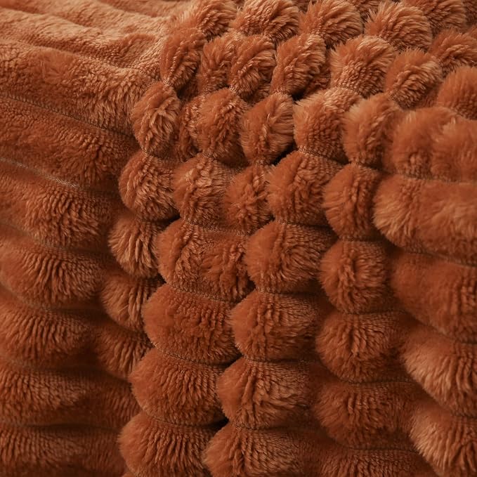 Burnt Orange Fleece Throw Blanket 50”×60” - Image 5