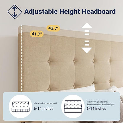 Allewie Upholstered King Size Platform Bed Frame - Image 4