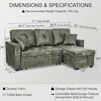 TYBOATLE Convertible Sofa Bed Couch - Image 2