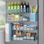 Magnetic Spice Rack for Refrigerator, 6 Pack Metal Magnetic Shelf Blue by DTUQYX