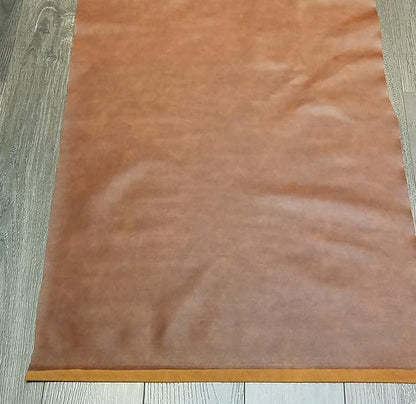 NAT LEATHERS | Tan Mid Brown Cognac Soft Faux Leather Fabric Sheet PU | 4 Yards - Image 2