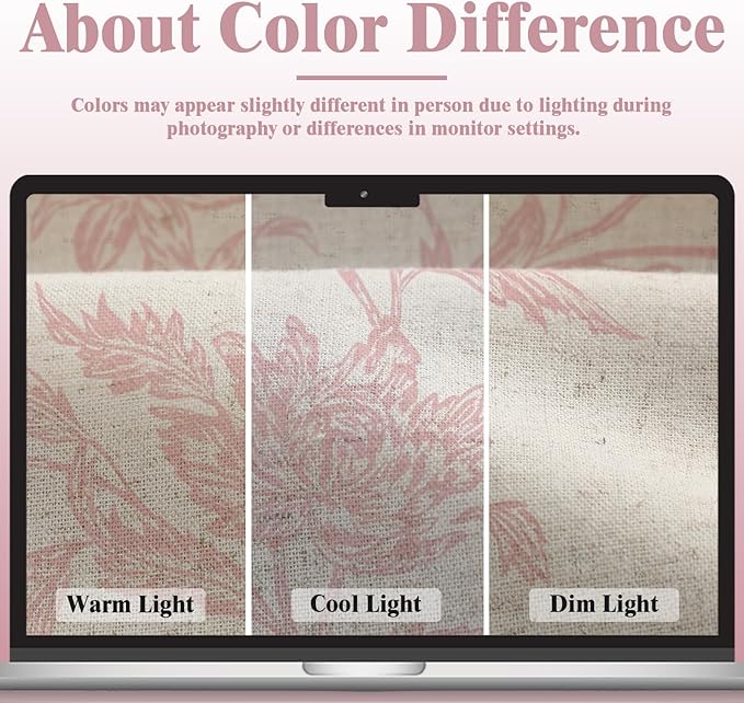 Pink Boho Floral 100% Blackout Curtains 84 Inch 2 Panels | Farmhouse Vintage - Image 6