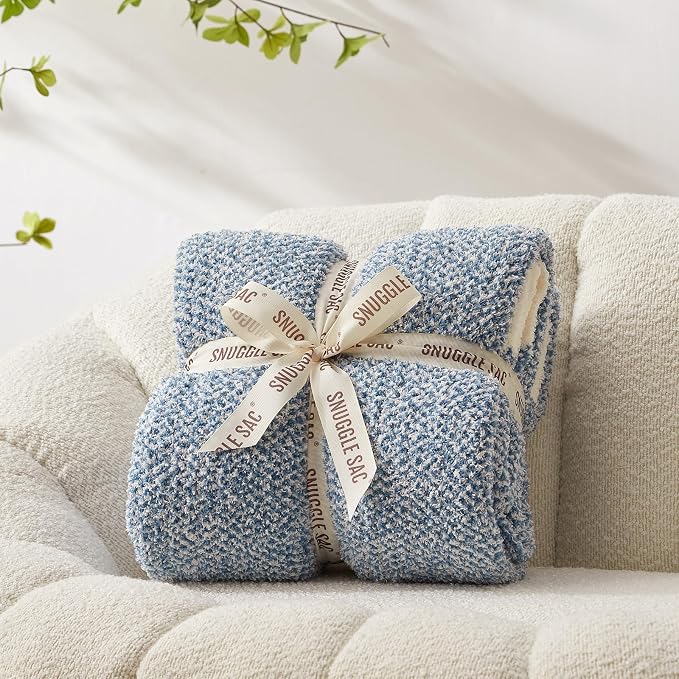 Snuggle Sac Heather Blue Throw Blanket - Image 5