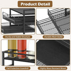 Coffee Bar Organizer, Coffee Pod Organizer,3 Tier Coffee Syrup Rack Organizer,72 K Cup Storage for Counter Storing K Cup,Coffee Syrups, Coffee Makers and Other Coffee Supplies-Black