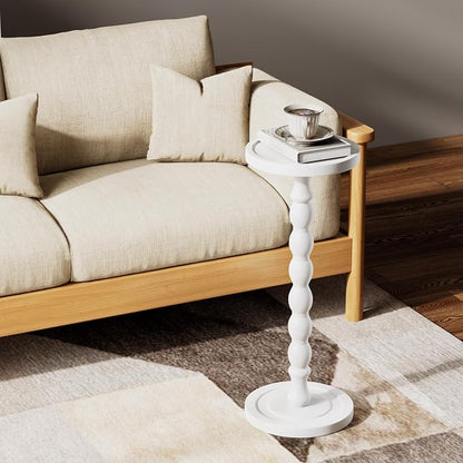 Solid Wood Drink Table, Rubber Wood‌ Small Round Side Table - Image 6