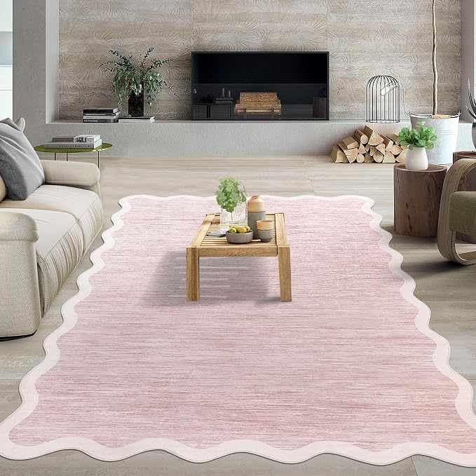 GarveeHome Scalloped Washable Area Rugs 8x10 Rugs by GarveeHome