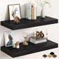 30Inch Black Floating Shelves for Wall, 12 Inch Deep Shelves for Bedroom by FunMemories