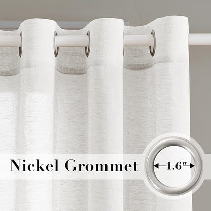H.VERSAILTEX Natural Linen Semi Sheer Curtains Soft Semi Sheer Curtain Panels - Image 2
