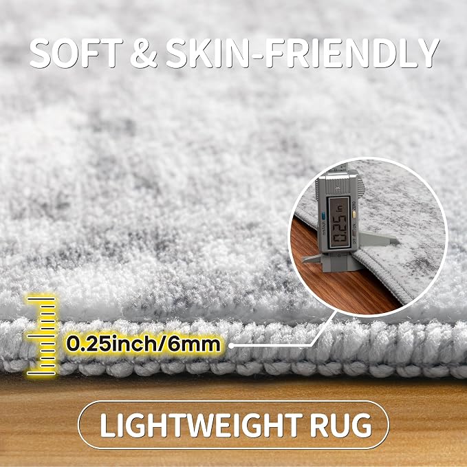 Aelenmu 8x10 Area Rugs for Living Room Bedroom Dining Room Washable Grey | Soft - Image 6
