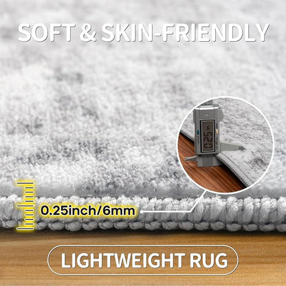 Aelenmu 8x10 Area Rugs for Living Room Bedroom Dining Room Washable Grey | Soft - Image 6