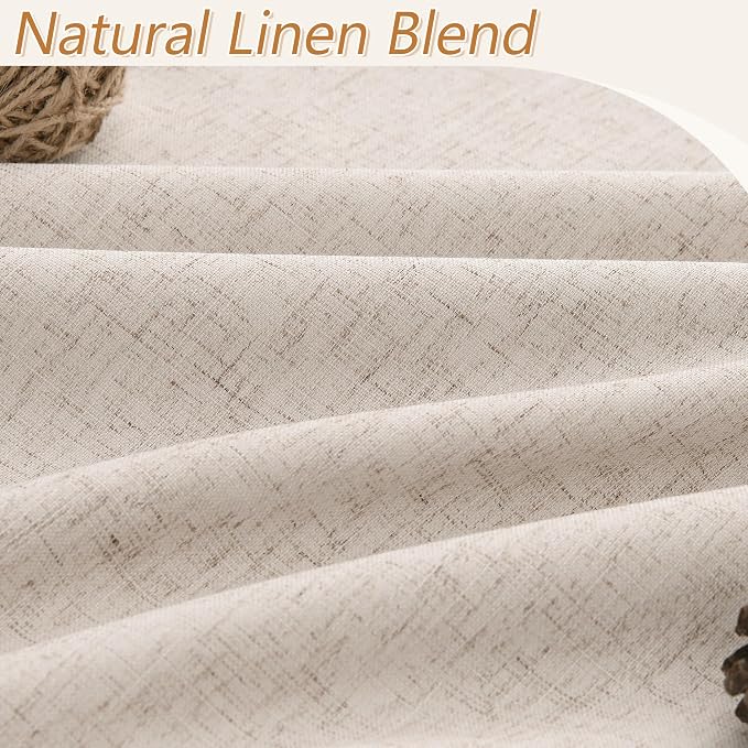 Oatmeal 100% Blackout Curtains 90 Inch Length 2 Panels Set - Image 3