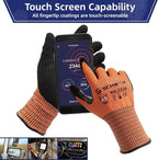 Schwer ProGuard Highest Level Cut Resistant Work Gloves PR3326 for Extreme Protection，ANSI A9 Cut Gloves with Reinforced Thumb, Non Slip, Breathable, Durable, Touch-screen, Non PFAS, Orange1 Pair（S）