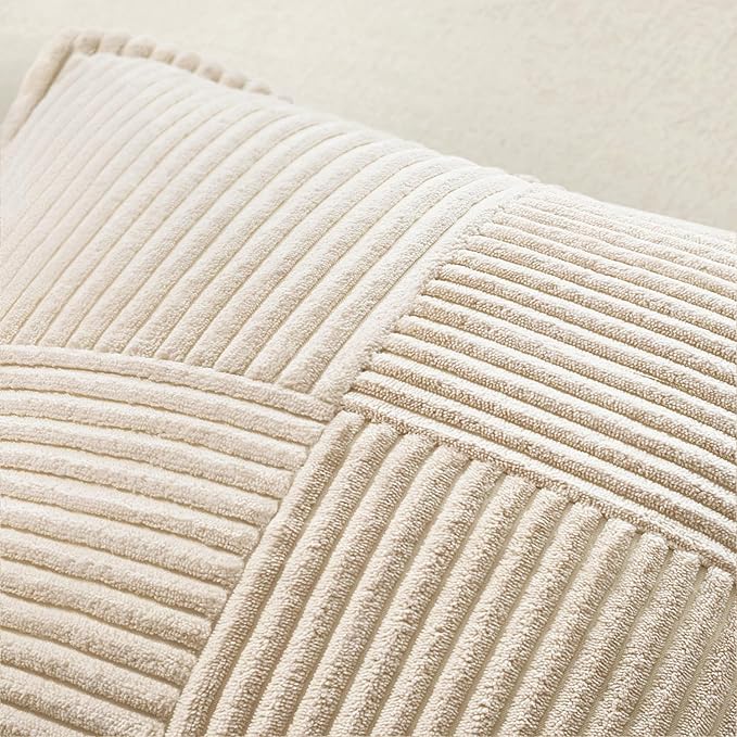 MIULEE Decorative Euro Sham Throw Pillow Covers 24x24 Inch Beige 2 Pack | Boho - Image 5