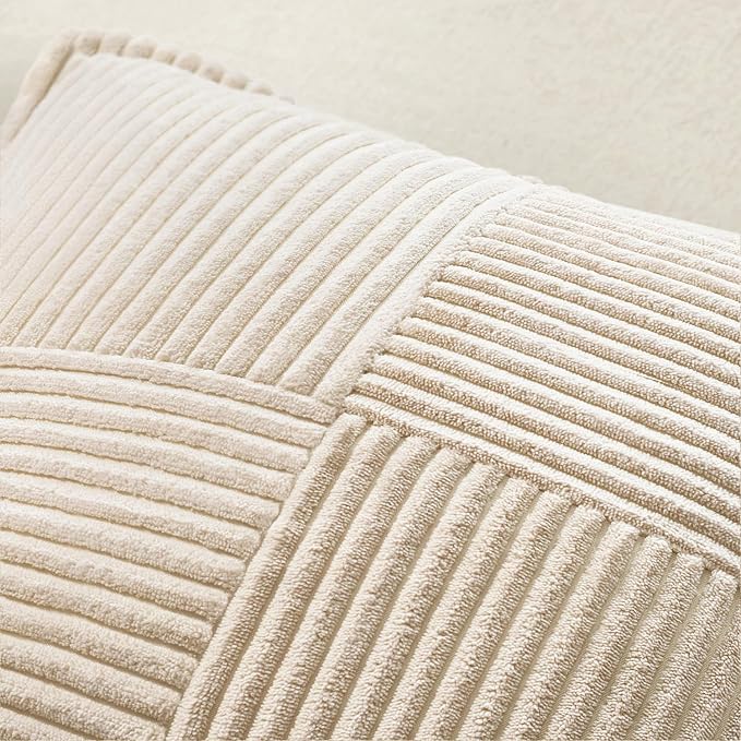 MIULEE Decorative Lumbar Throw Pillow Covers 14x24 Inch Beige 2 Pack | Boho - Image 5