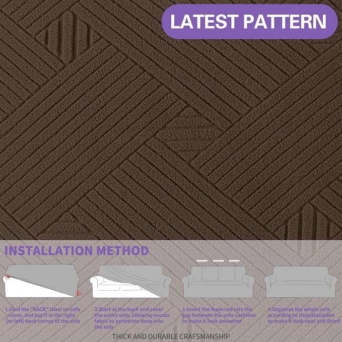 ZNSAYOTX Oversized Super Stretch Couch Cover, New Striped Sofa Covers - Image 5