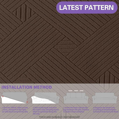 ZNSAYOTX Oversized Super Stretch Couch Cover, New Striped Sofa Covers - Image 5