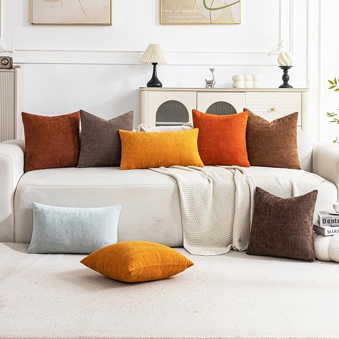 Set of 4 Soft Textured Decorative Throw Pillow Covers 26x26 Inch Cozy Farmhouse - Image 2