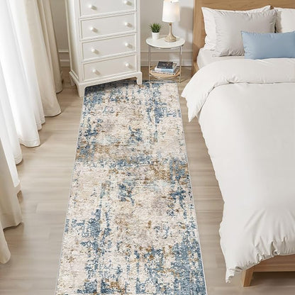 LOONGRUG Runner Rug 3x8 Washable Non-Slip Kitchen Neutral Modern Rug | Abstract - Image 6