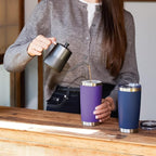 MEWAY 20oz Tumbler 8 Pack Double Wall Vacuum Insulated Travel Mug Bulk, Stainless Steel Tumblers with Lid and Straw, Durable Powder Coated Coffee Cups for Cold & Hot Drinks (Purple, 8)