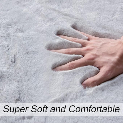 ORINOVA Silver Grey Round Rugs 8ft Shag Washable Area Rugs - Image 5
