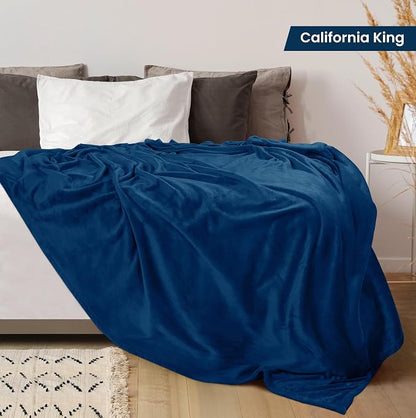 Utopia Bedding Fleece Bed Blanket California King Size Navy | Microfiber Plush - Image 2
