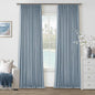 Dusty Blue Pleated Linen 100% Blackout Curtains 102 Inches Long by Twodrapes