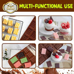 Break-Apart Chocolate Molds, Non-Stick Silicone Chocolate Bar Mold, Food Grade Candy Bar Mold, Perfect for Energy Bar, Cocoa Mini Bar, Basic Bites - 4 Pack
