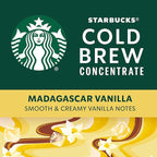 Starbucks Cold Brew Coffee Concentrate, Naturally Flavored Madagascar Vanilla, 100% Arabica, Multi-Serve Bottle (32 Fl Oz)