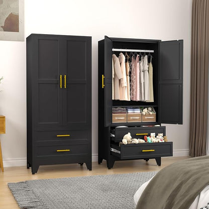 erosoei Metal Armoire Wardrobe Closet, 71 "Metal Clothing Storage Cabinet - Image 7