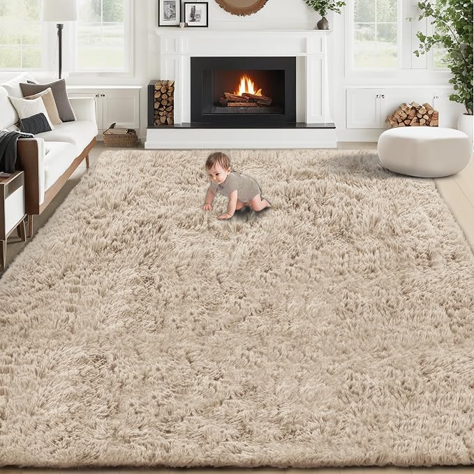 6x9 Area Rug for Living Room: Fluffy Shag Soft Washable Rugs Large Fuzzy Plush by VECARF