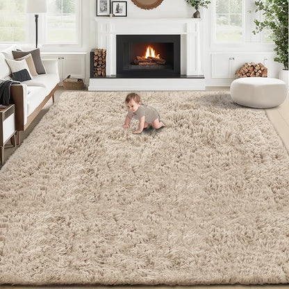 8x10 Area Rugs for Living Room: Fluffy Shag Soft Washable Rug Large Fuzzy Plush by VECARF