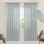 80 inch Linen Living Room Curtains, Light Filtering Drapes 2 Panels | Faux by LAMIT