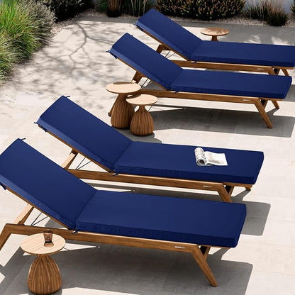Outdoor Chaise Lounge Cushion Set of 2, Fadesafe Water-Repellent Lounge Deck - Image 8